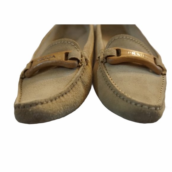NIB Prada Suede Loafers Sabbia 35.5 / US 5 - Picture 6 of 9